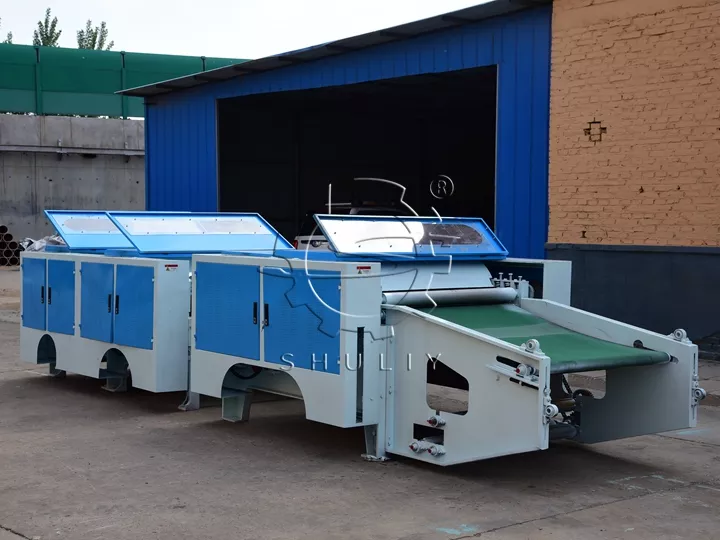 waste textile recycling machine with covers