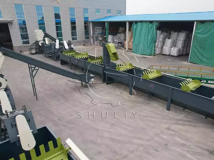 plastic crushing and washing recycling line