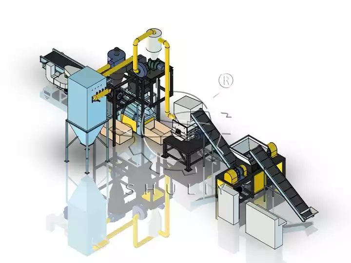 copper and aluminum heat exchangers recycling line