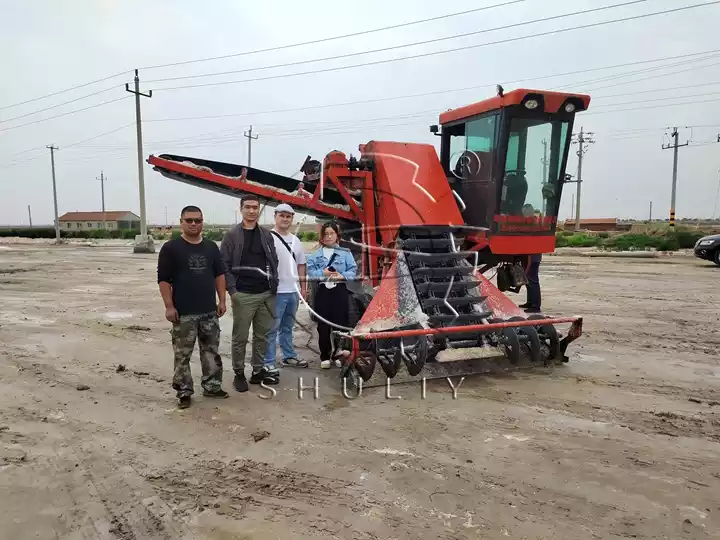 sea salt harvesting machine working site