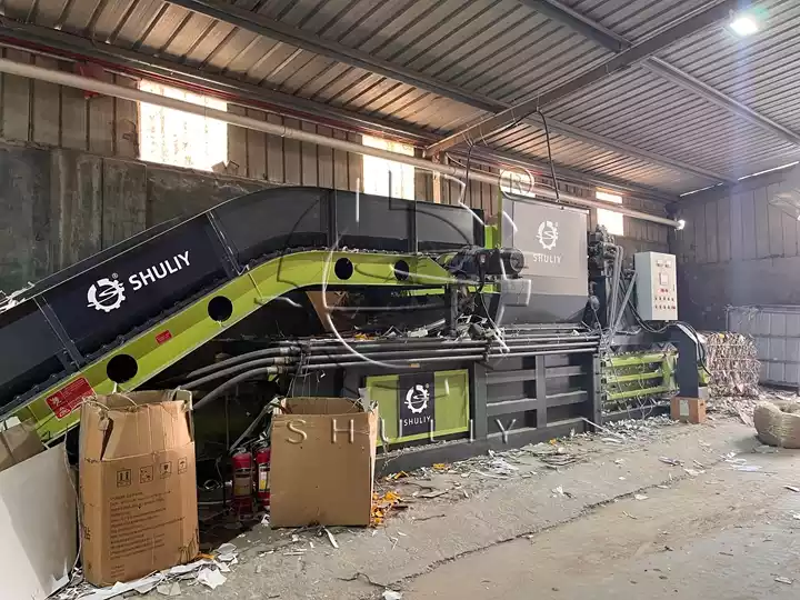 waste cardboard horizontal baler