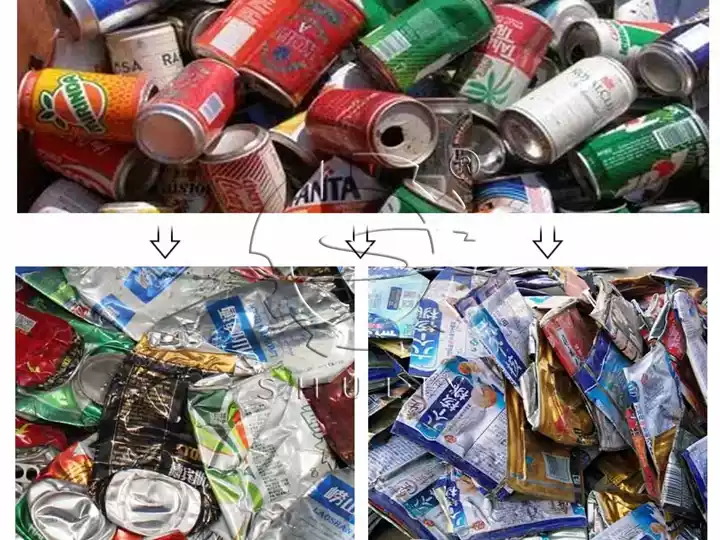 can flattener before and after flattening waste cans